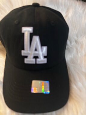 Los Angeles LA Baseball Cap - Black with White Logo